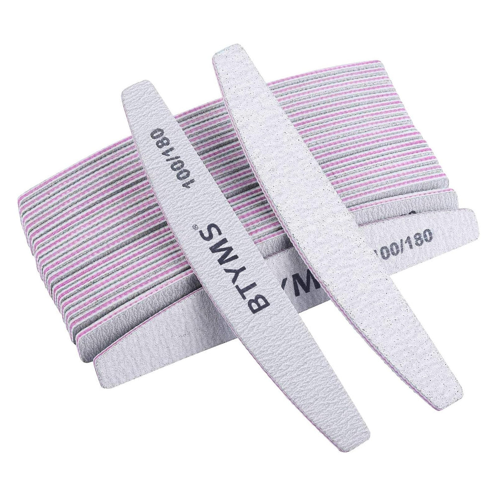 BTYMS lima de uñas 25 piezas, doble cara 100/180 para modelar uñas.