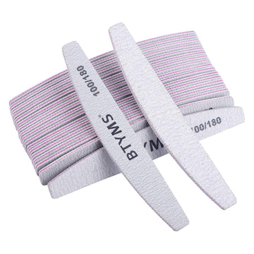 BTYMS lima de uñas 25 piezas, doble cara 100/180 para modelar uñas.