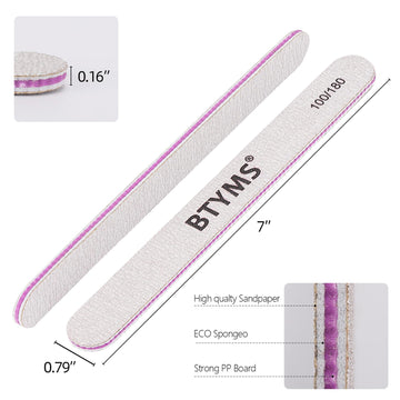 BTYMS lima para uñas naturales, ideal para mantenimiento doméstico o profesional