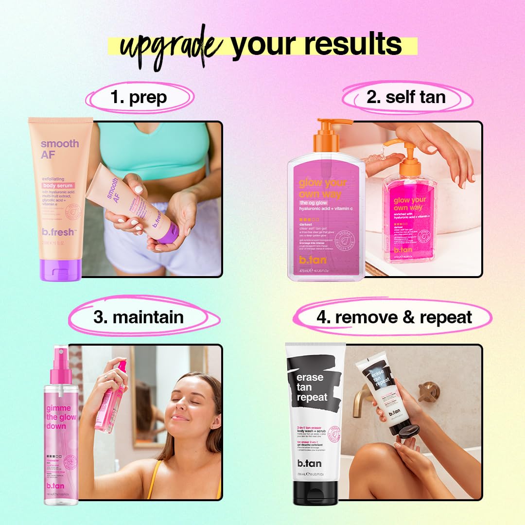 B.TAN fabricado en EE UU con ingredientes de alta calidad para la piel