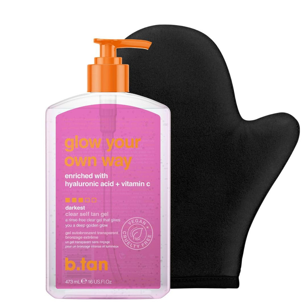 B.TAN gel claro bronceador con guante kit para un bronceado uniforme