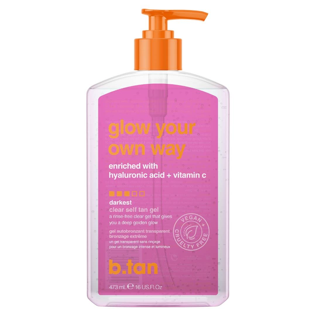 B.TAN gel bronceador transparente durante la aplicación para tono uniforme