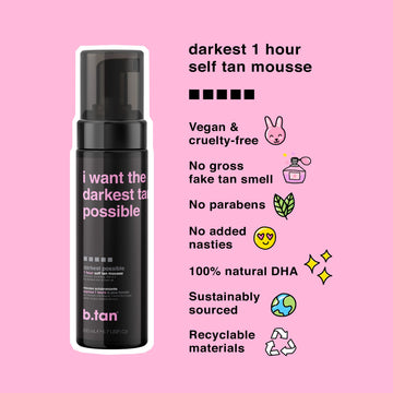 btan kit autobronceador oscuro en envase de 6,7 oz para uso diario.