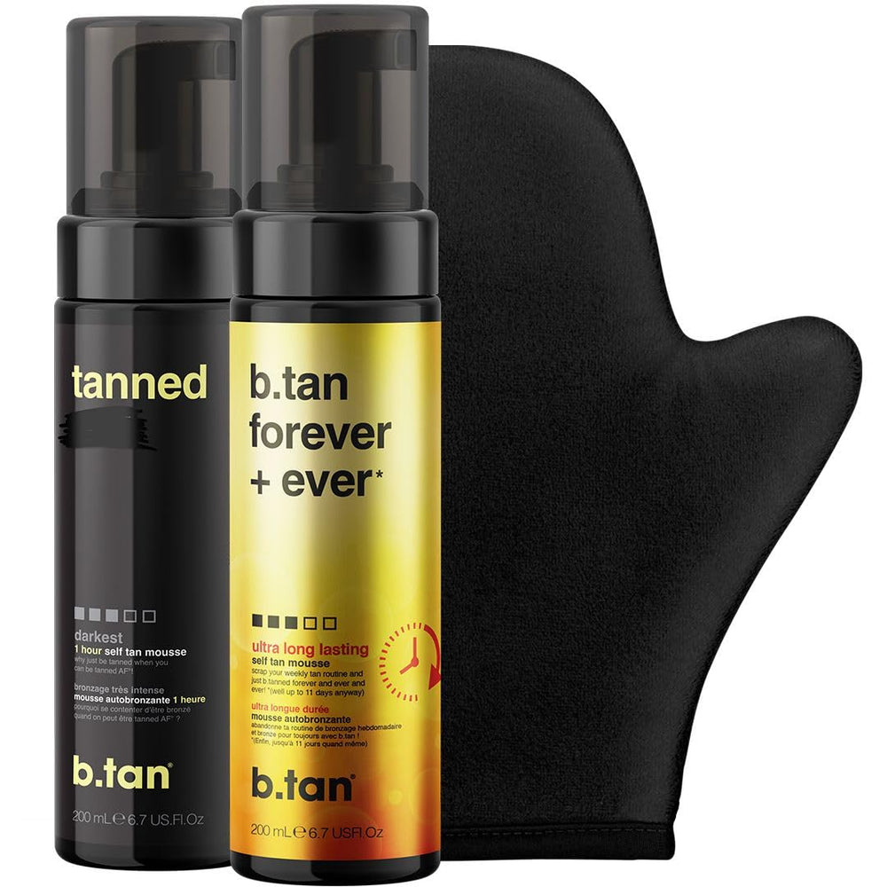 b.tan mousse bronceador oscuro para rostro y cuerpo, efecto profundo