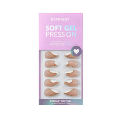 BTArtbox ajuste natural en uñas prensadas estilo almendra, flexible.
