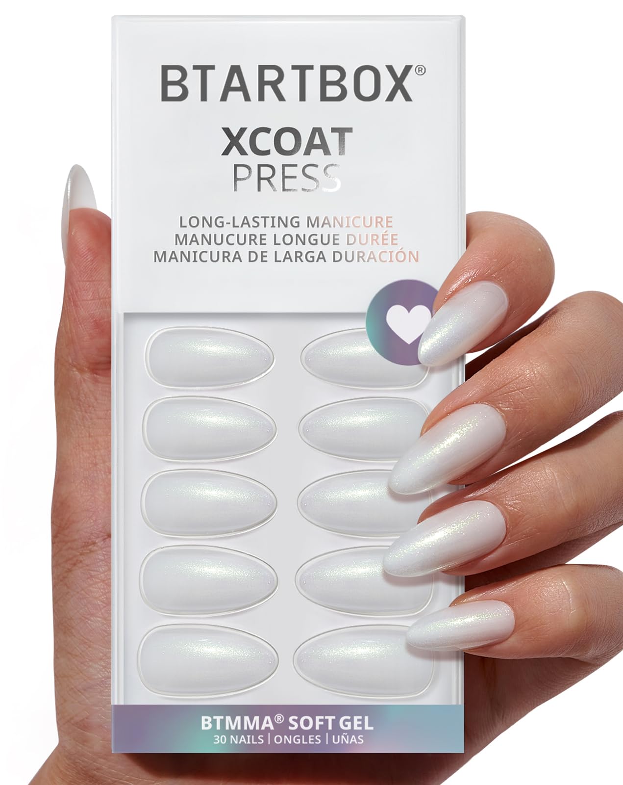 BTArtbox uñas en forma de almendra con brillo disco para un look glam duradero.