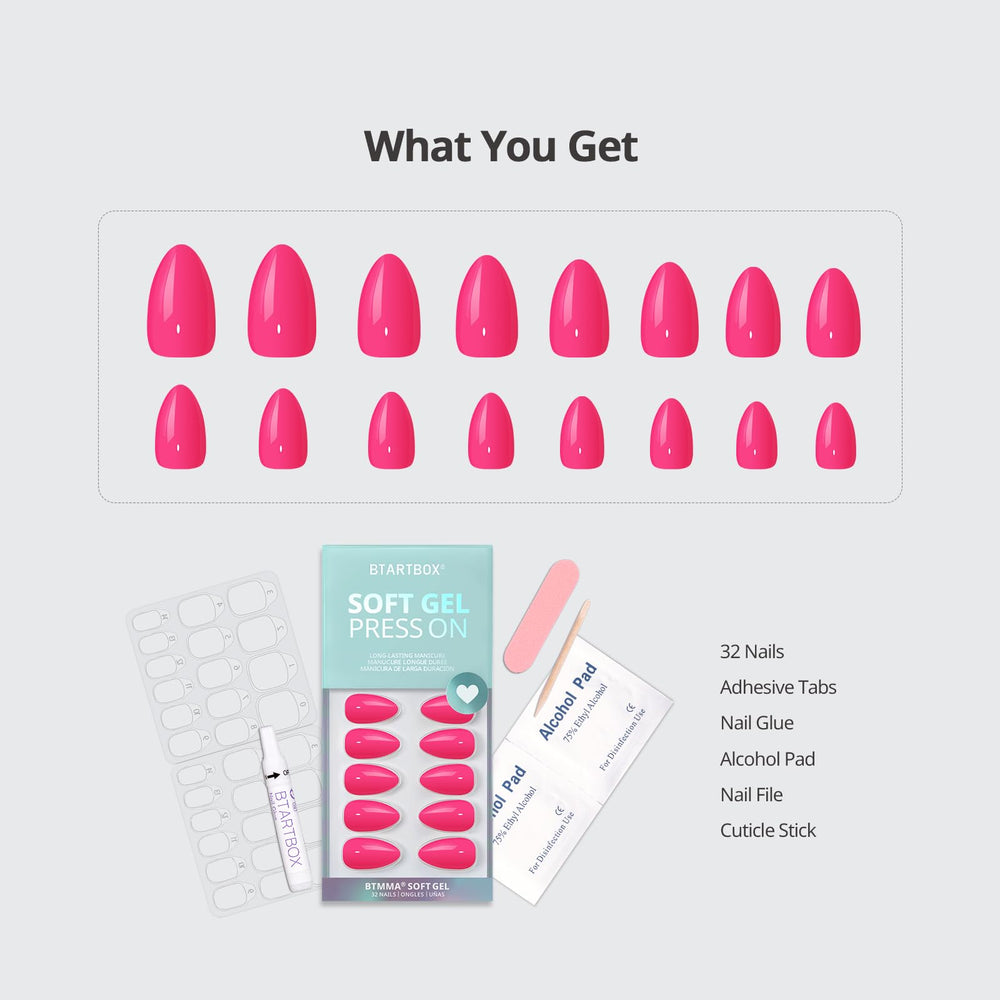 BTArtbox conjunto de 32 uñas y 16 tallas para un ajuste personalizado.