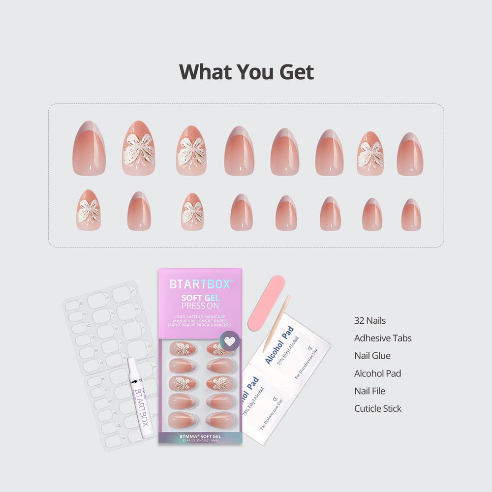 BTArtbox Kit 32 uñas 16 tallas, ajuste perfecto para cada dedo.