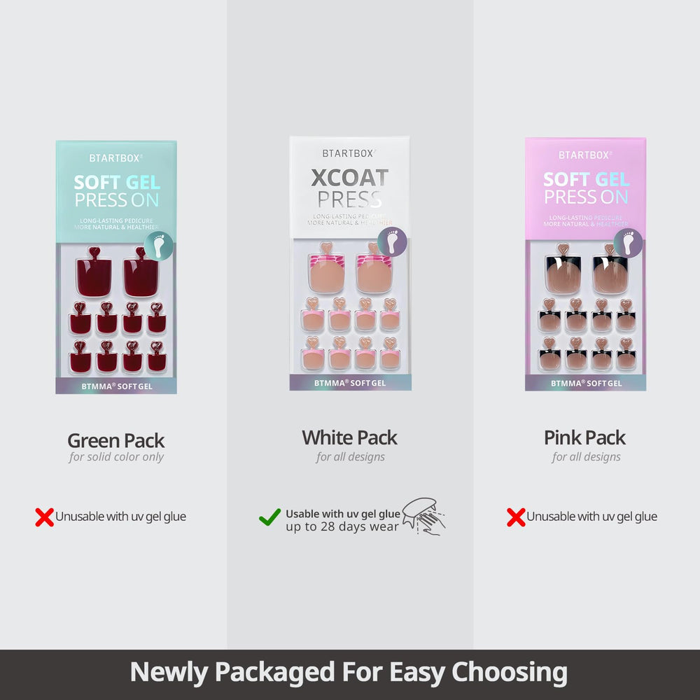 BTArtbox kit completo para uñas de los pies con 30 piezas