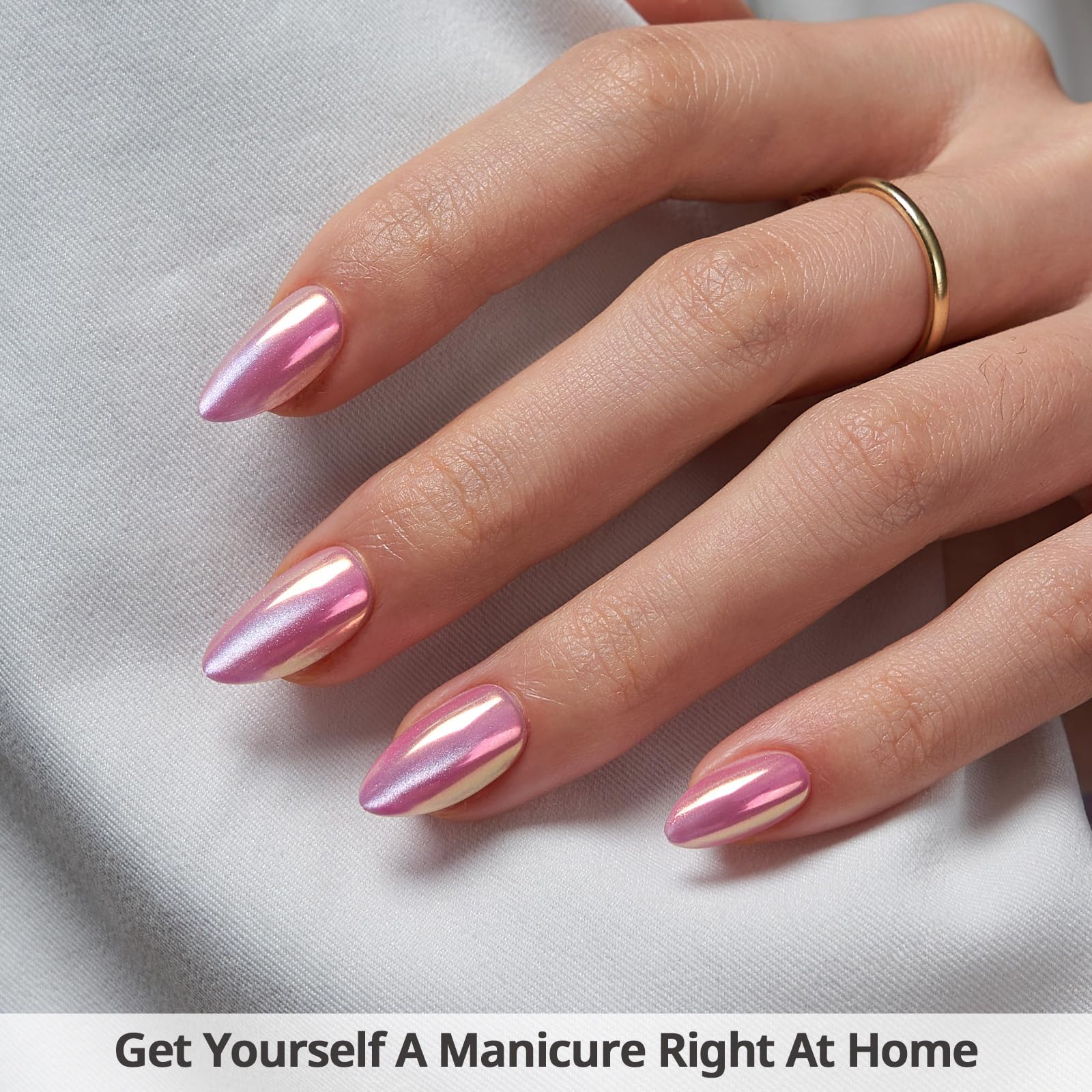 BTArtbox short almond nails 32-piece kit ready for quick DIY mani.