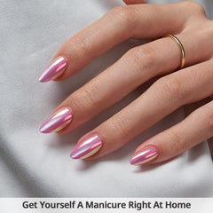 BTArtbox short almond nails 32-piece kit ready for quick DIY mani.