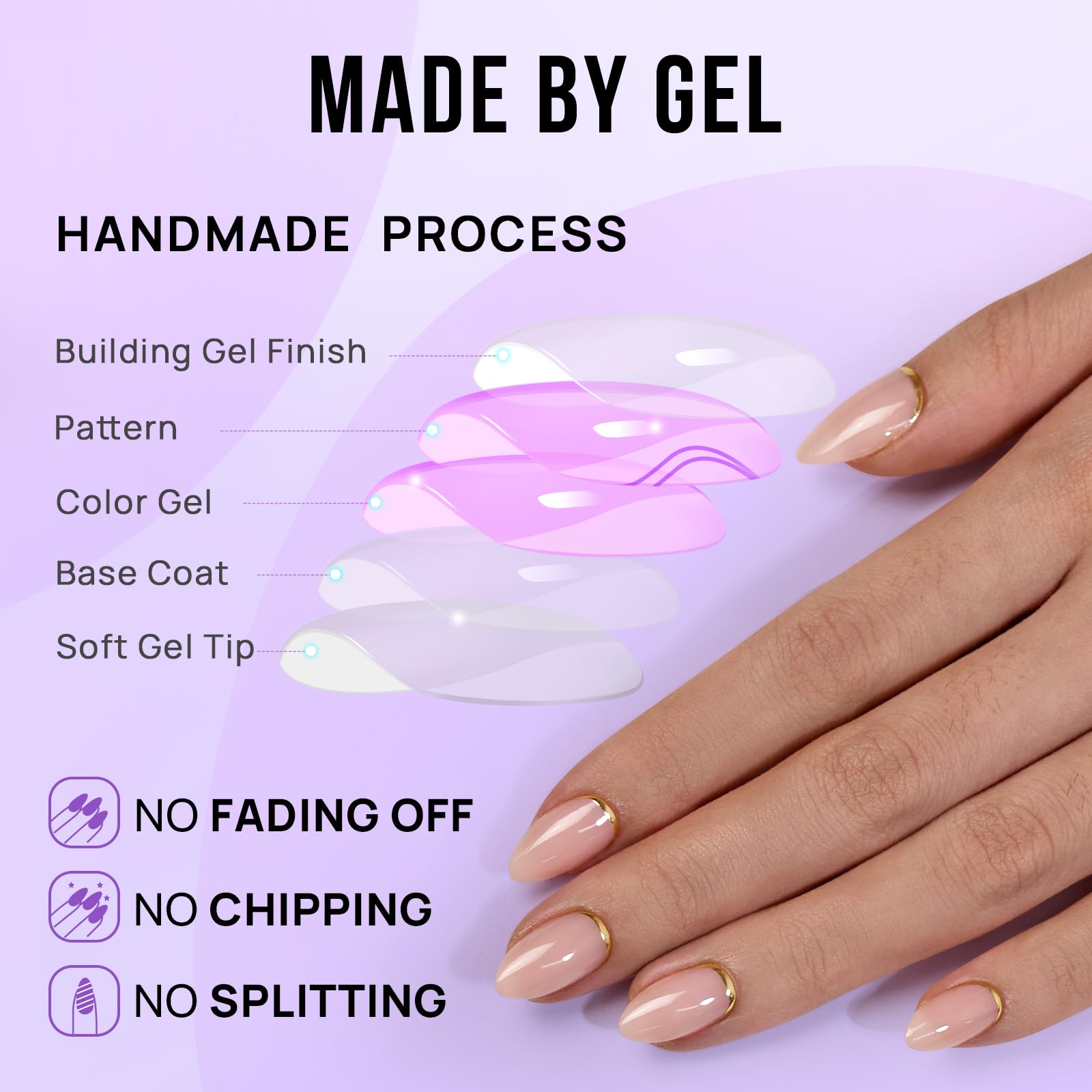 BTArtbox Uñas en casa con adhesivo incluido para una manicura rápida.