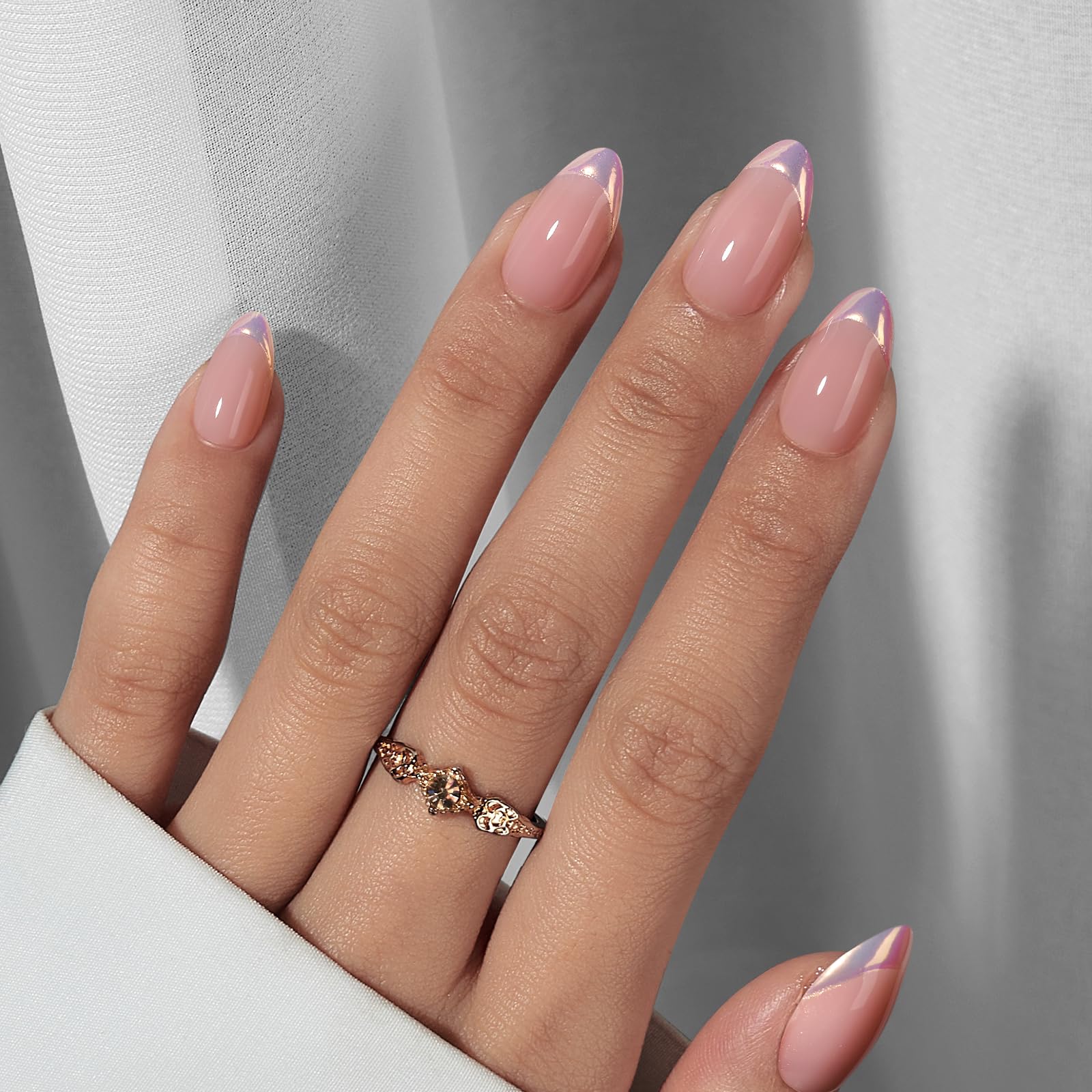 BTArtbox uñas postizas almendra rosa deslumbrante, confort y naturalidad para tu día