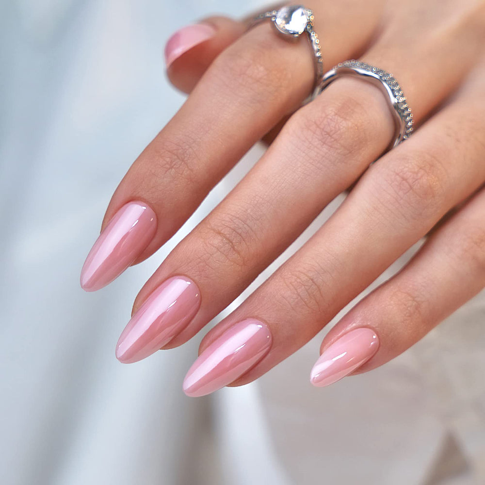 BTArtbox uñas postizas almendra Lotus Glazed para look duradero y elegante