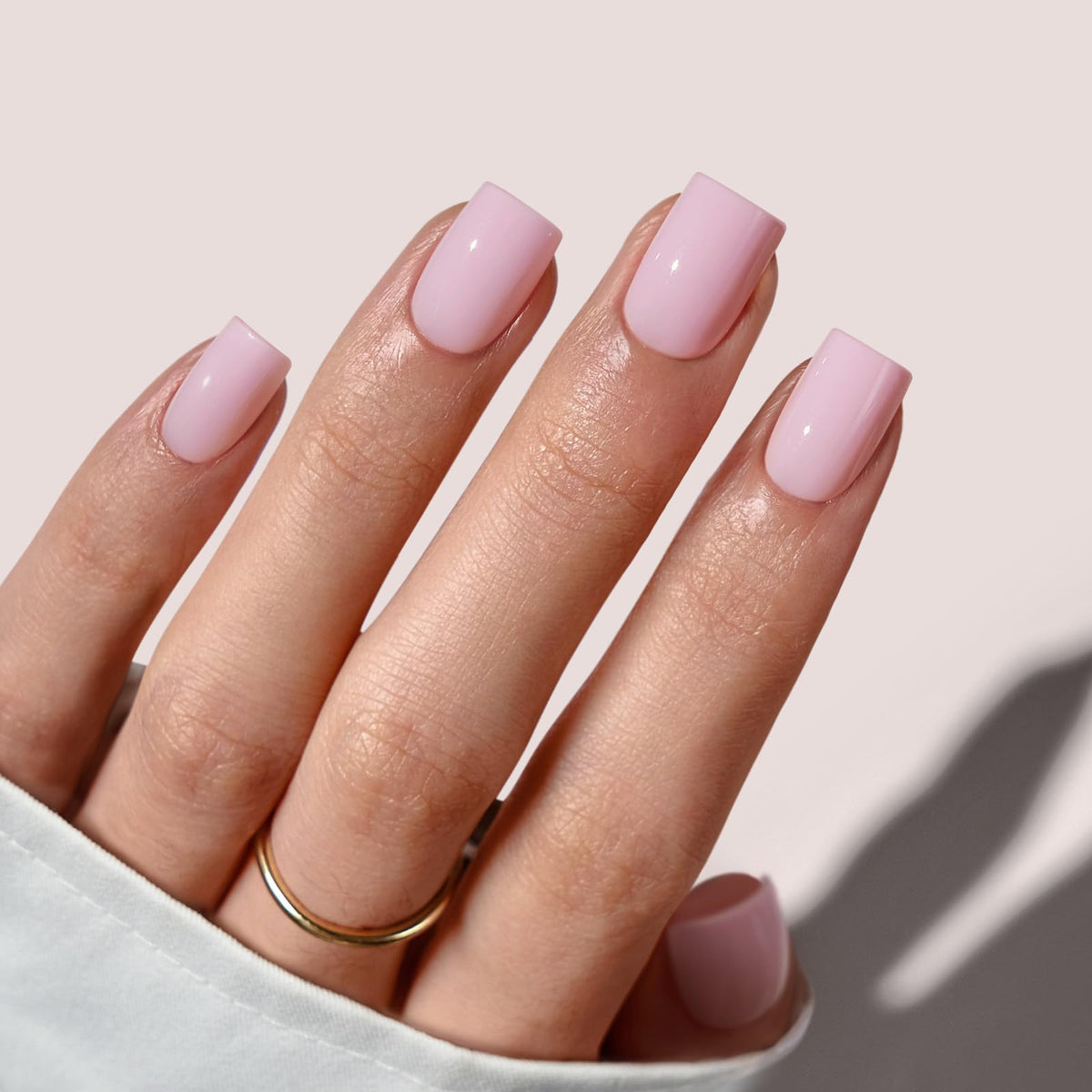 BTArtbox: uñas postizas cuadradas rosa compactas para un look natural
