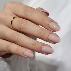 BTArtbox uñas postizas ovaladas taro-milkshake: conjunto completo para uso inmediato.