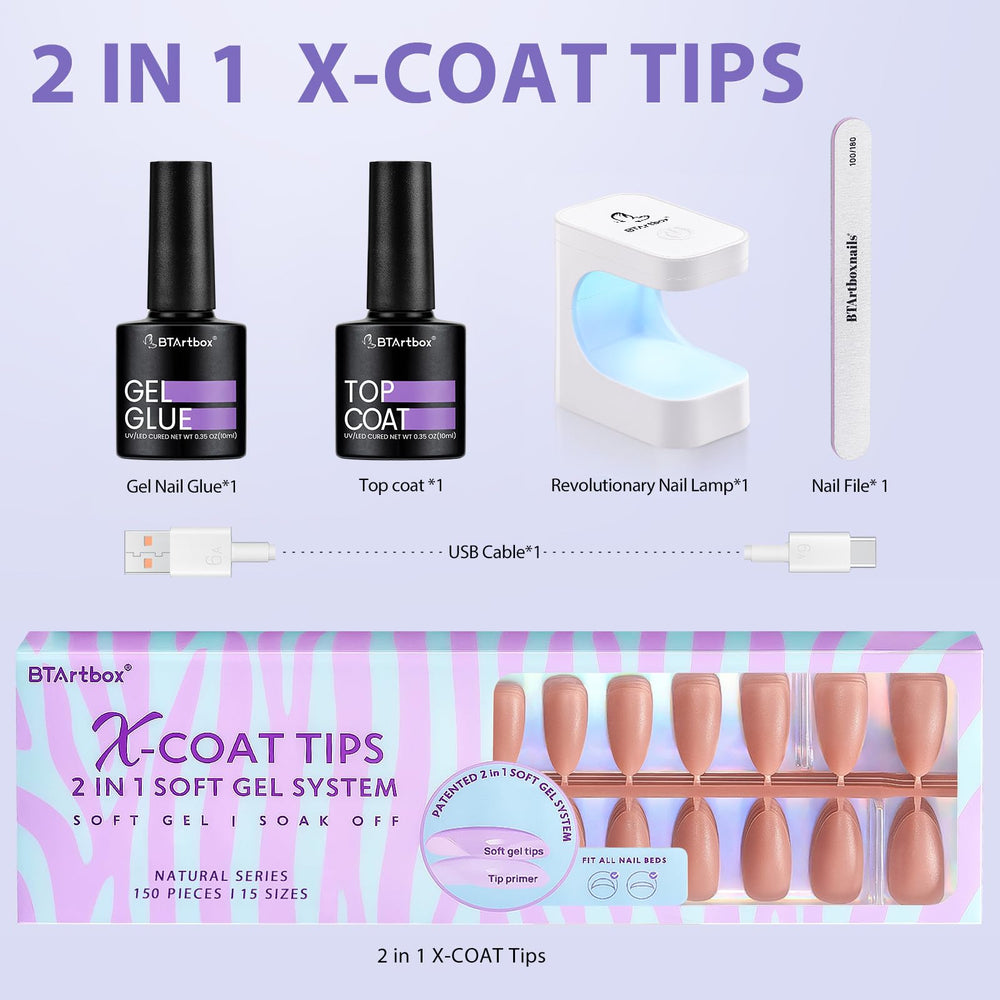BTArtbox uñas precoloreadas, estilo listo para aplicar
