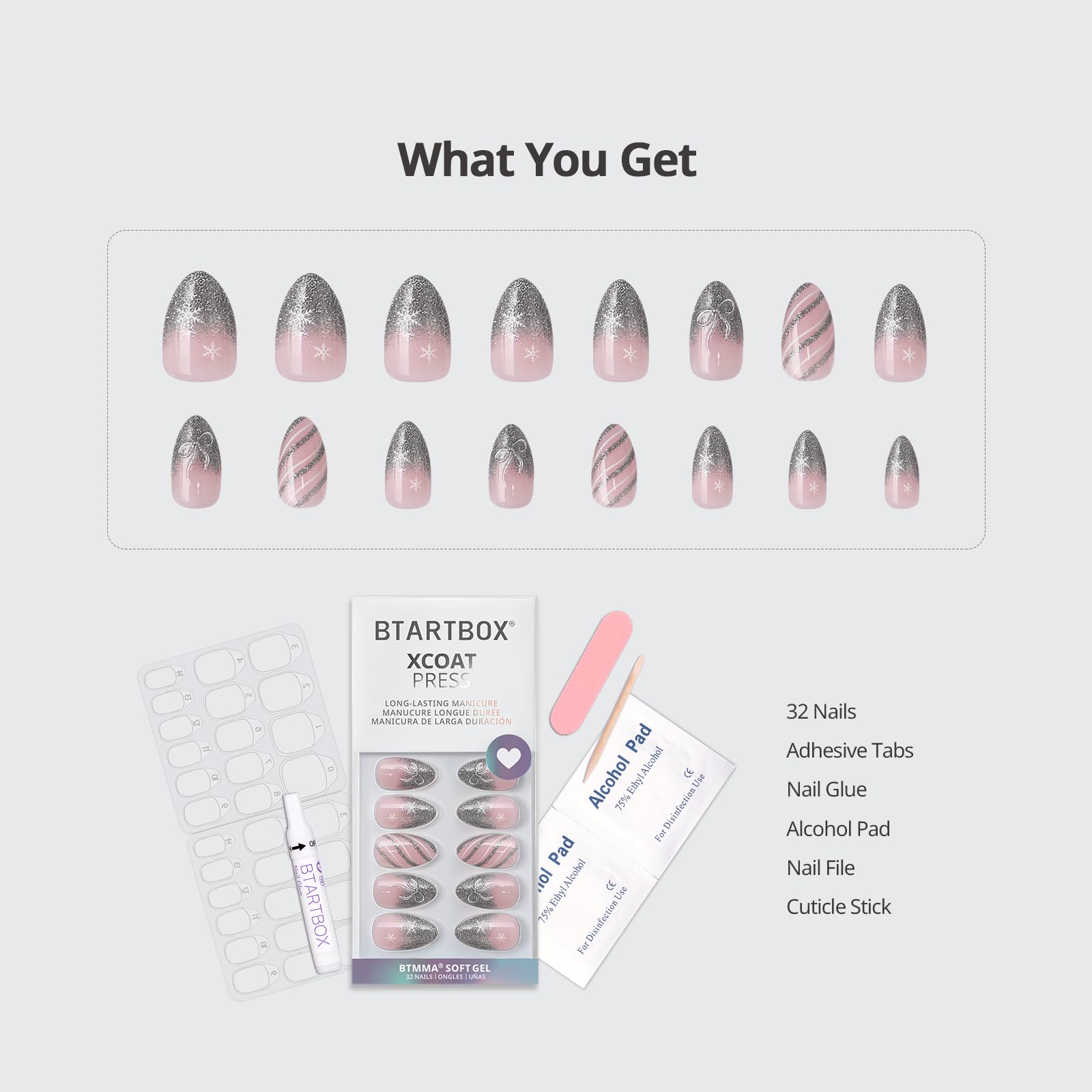 BTArtbox Lima de uñas y palito para dar forma con precisión.