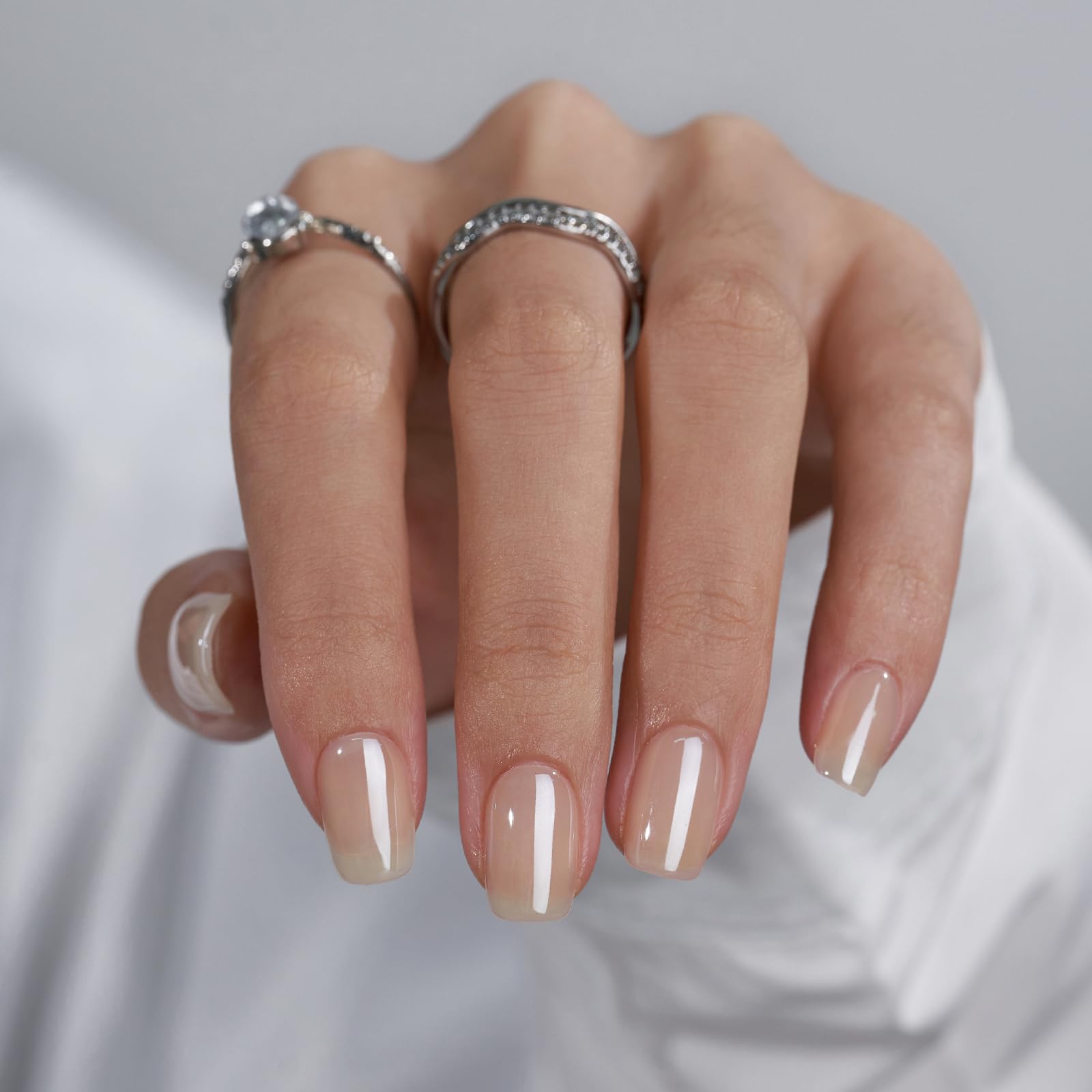 BTArtbox Uñas rectas cromo marrón con acabado elegante y duradero.