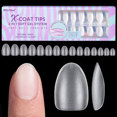 BTArtbox XCOATTIPS almond nail tips with matte finish for long-lasting wear