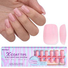 BTArtbox XCOATTIPS uñas naturales extra cortas: acabado realista para uso diario.
