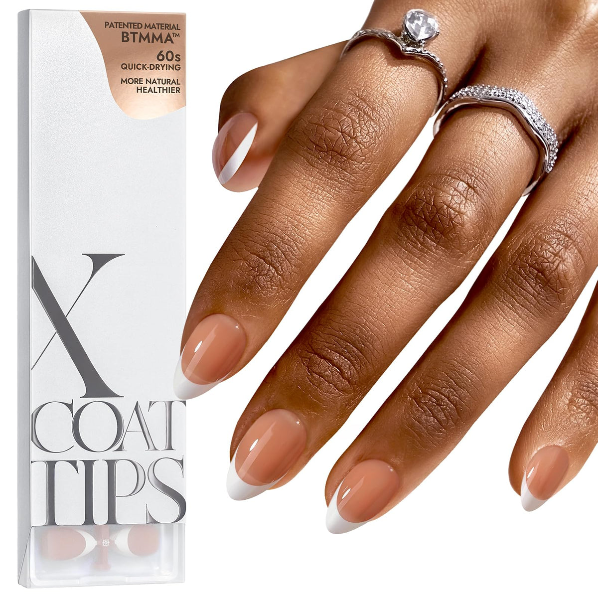 BTArtboxnails Frances marrón corto almendra, puntas naturales para uñas impecables