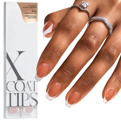 BTArtboxnails: ongles-a-poser pointe francaise marron court pour un look net
