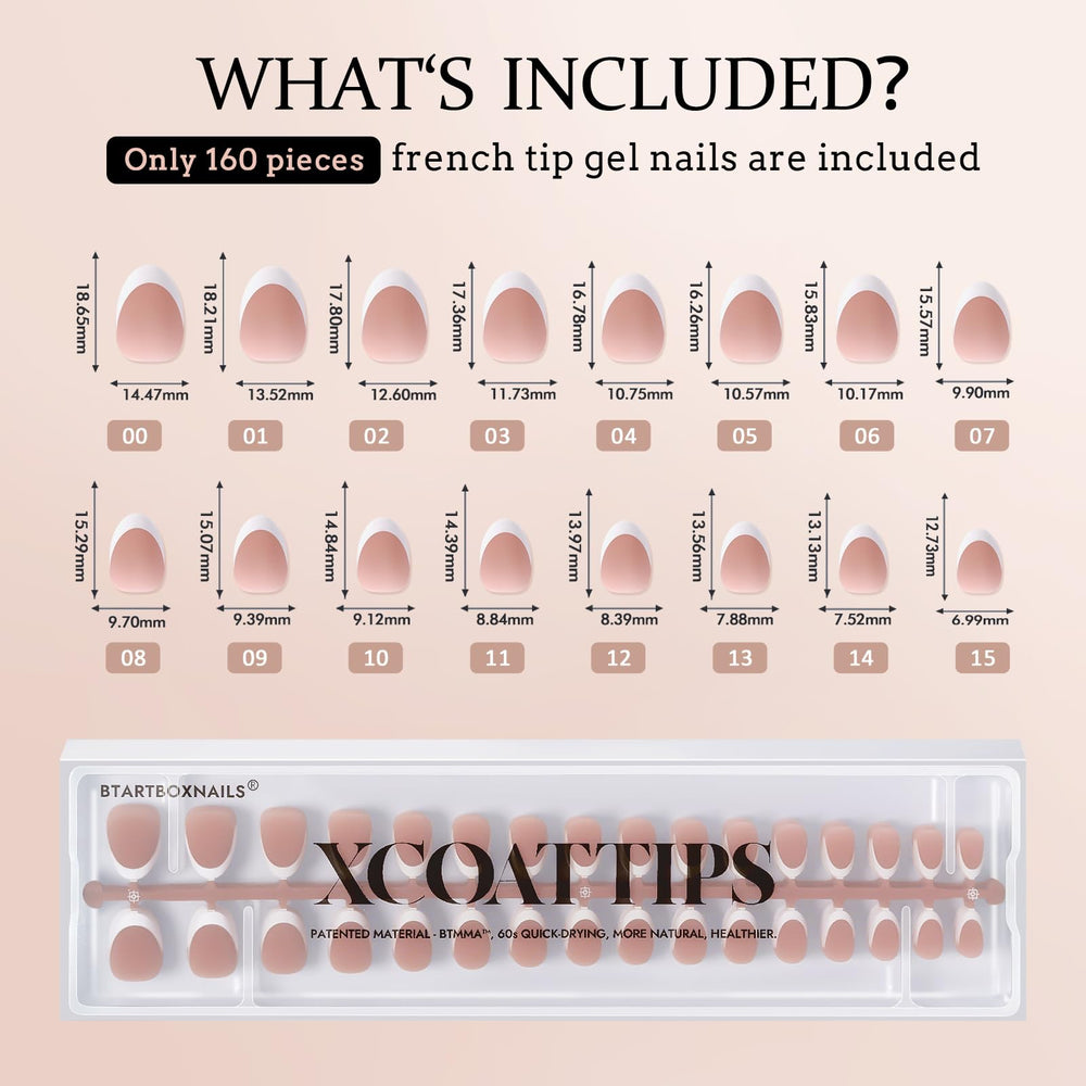 BTArtboxNails Paquete presentación: conjunto de uñas para manicura rápida