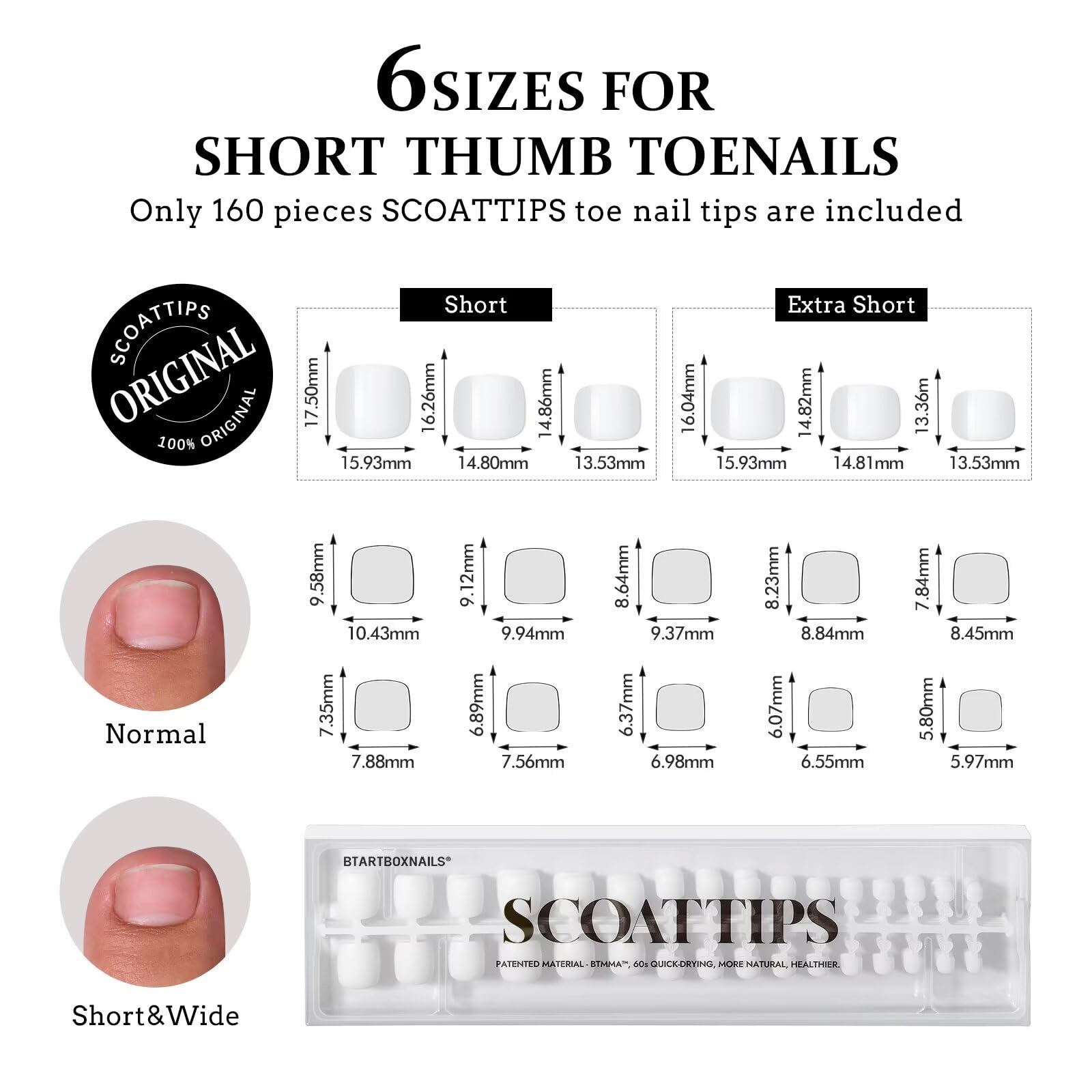 BTArtboxnails Scoattips: 16 tallas para ajuste perfecto y cómodo