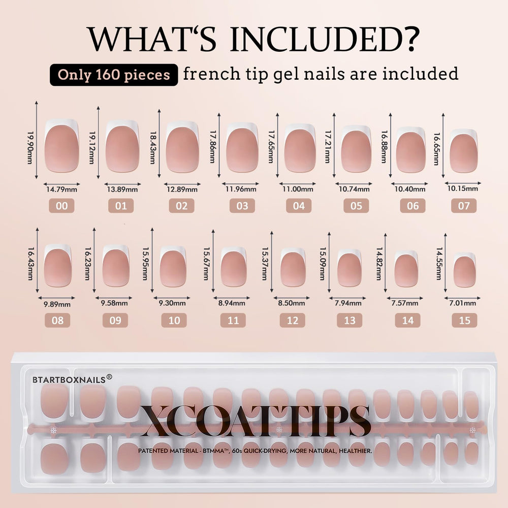 BTArtboxnails set de 160 puntas francesas