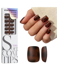 BTArtboxnails SoftCoattips patrón carey para uñas ultra cortas, estilo diario