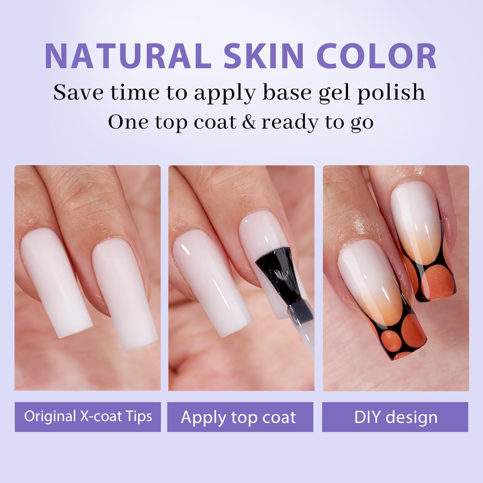 BTArtboxnails puntas gel naturales se adaptan a uñas planas y curvas