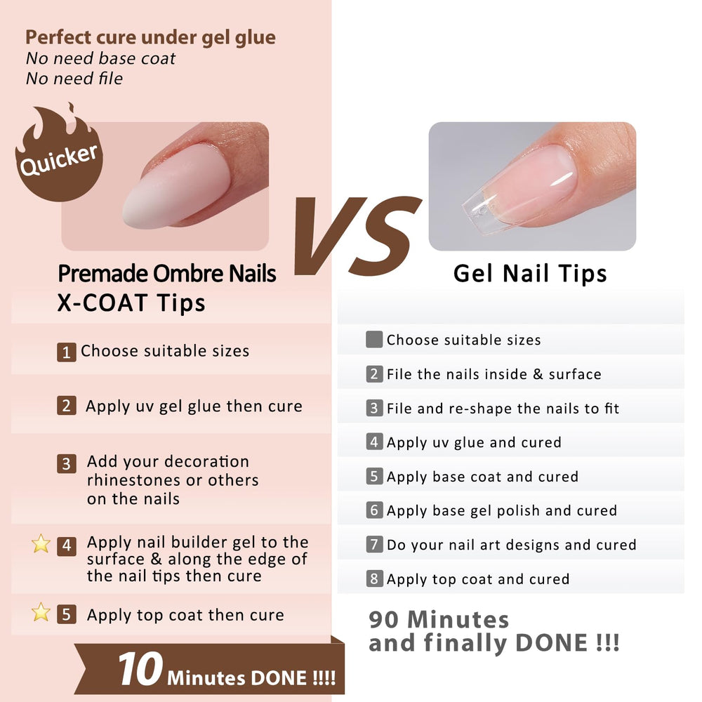 BTArtboxnails XCOATTIPS acabado gel de salón para casa
