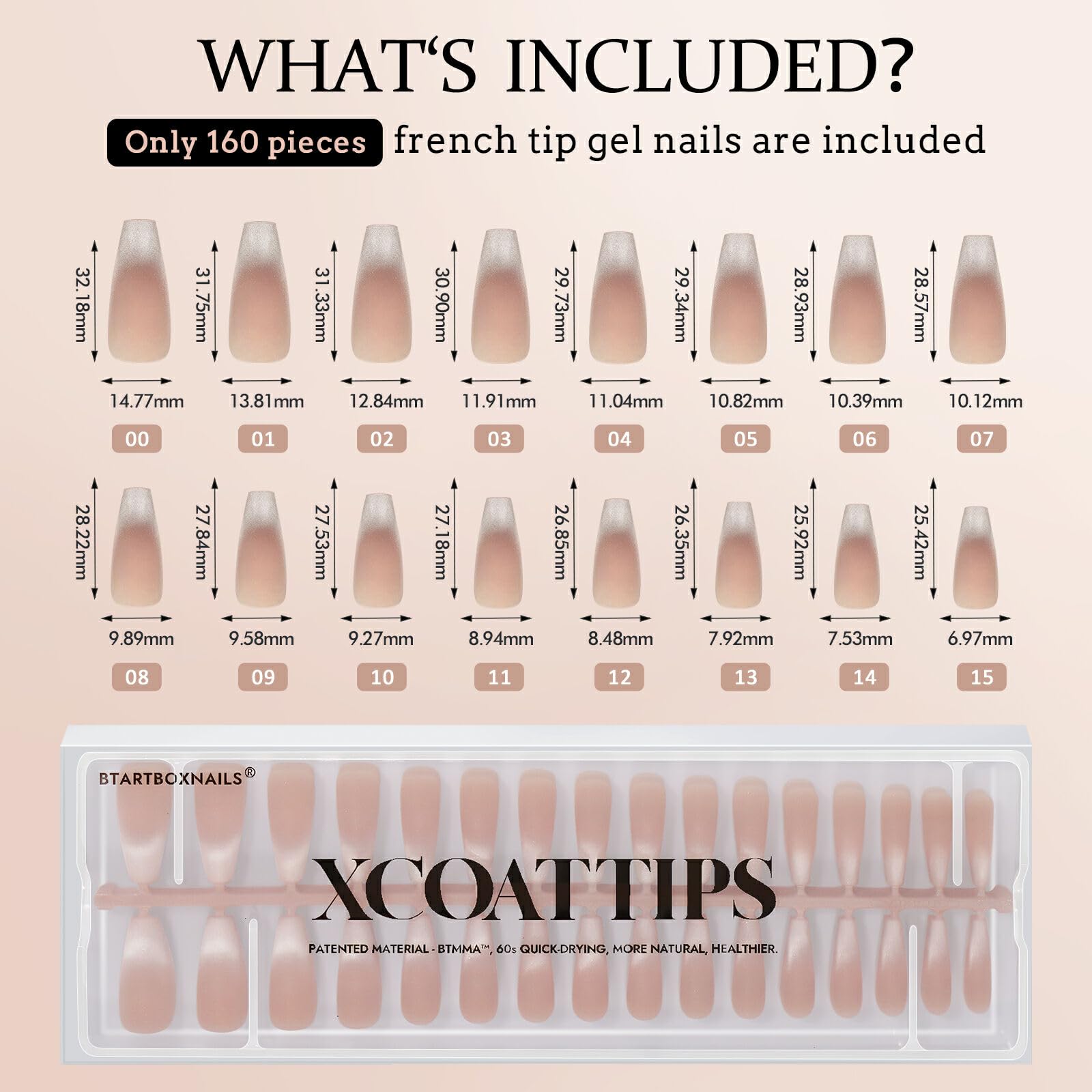 BTArtboxnails XCOATTIPS ajuste ultra natural en cada uña.