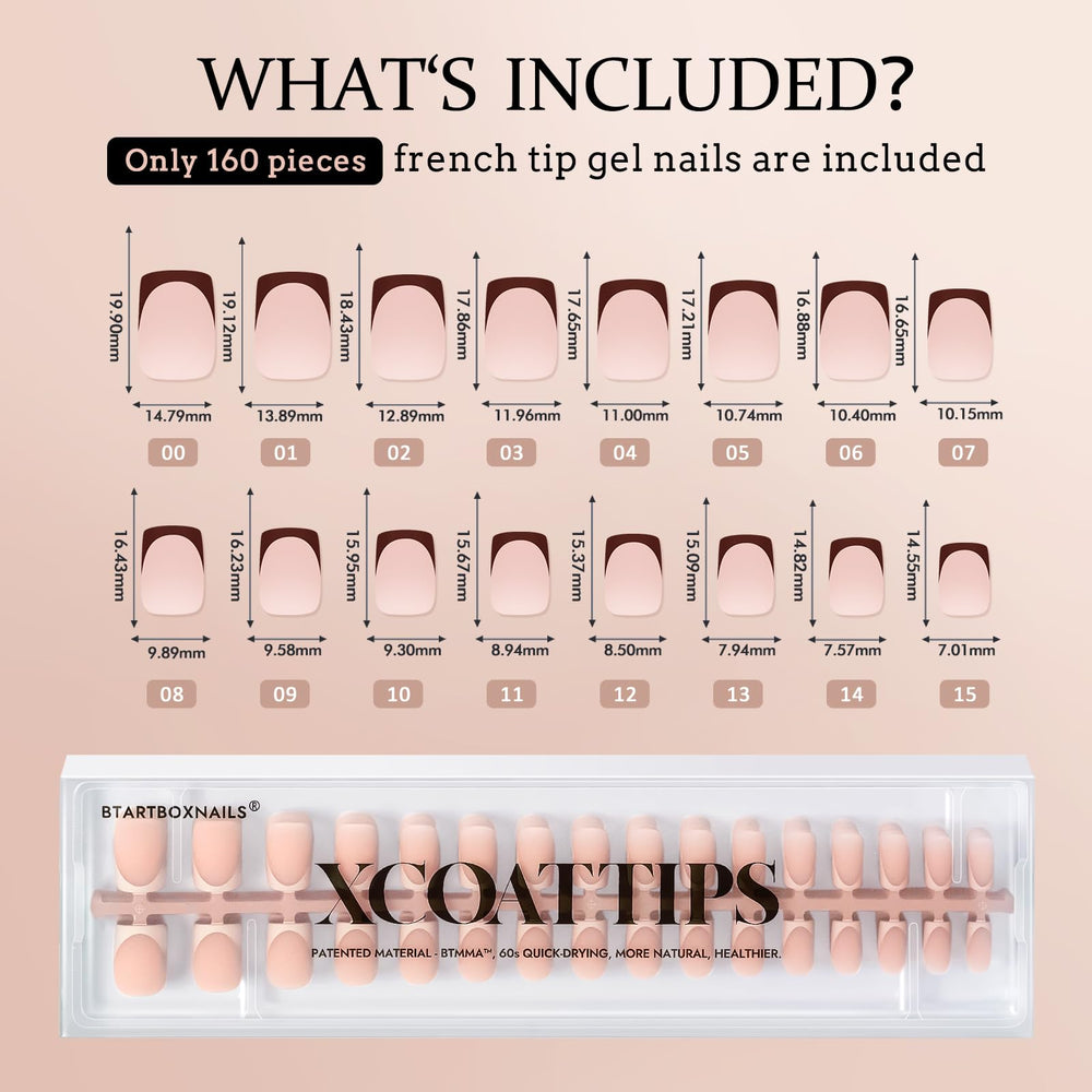 BTArtboxnails XCOATTIPS comodidad sin irritación: gel suave para uñas planas o curvas