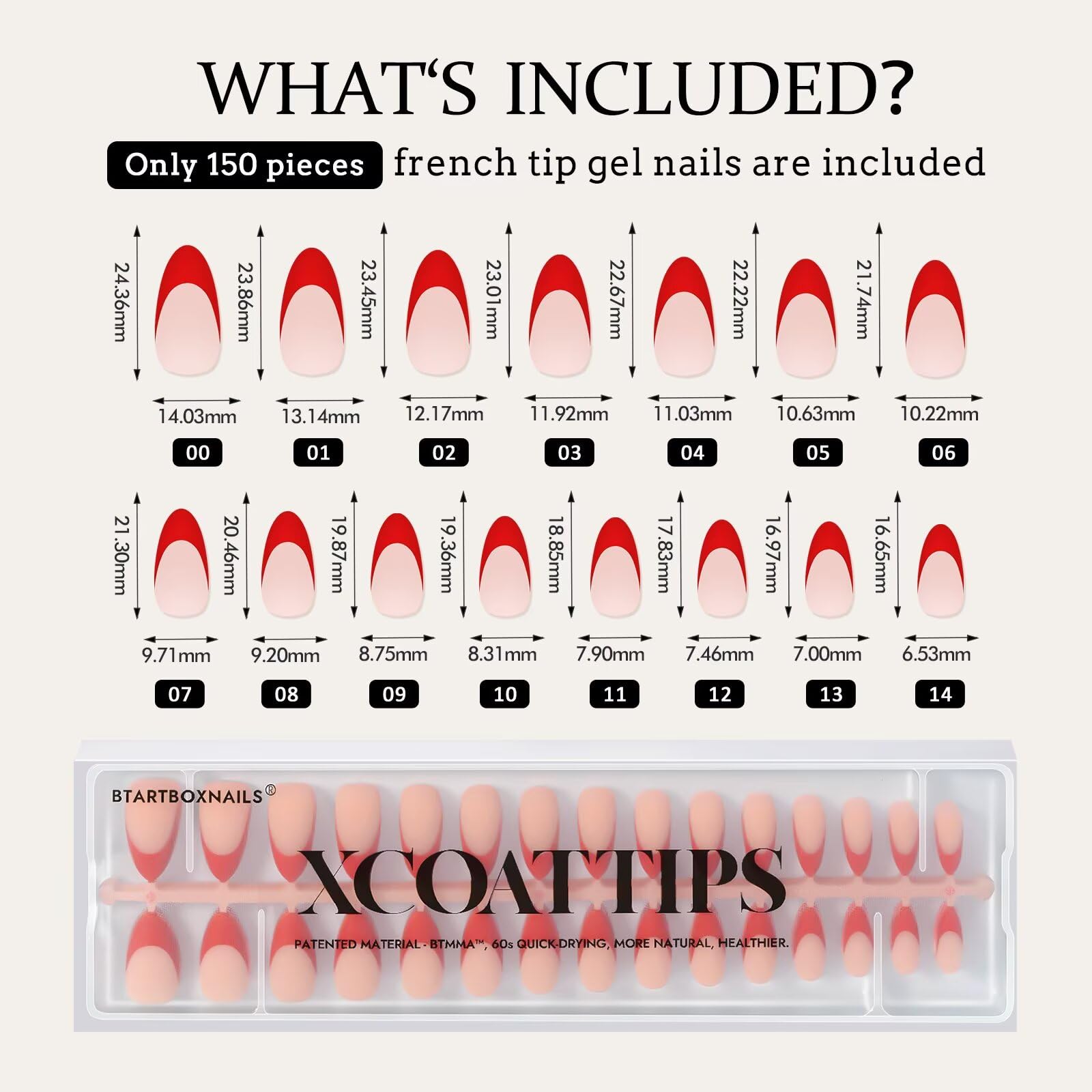 BTArtboxnails XCOATTIPS emballage collection Valentine, prêt à offrir.