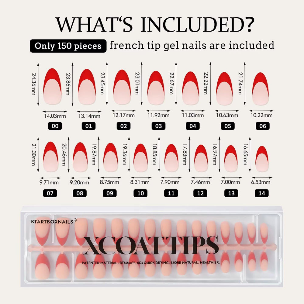 BTArtboxnails XCOATTIPS emballage collection Valentine, prêt à offrir.