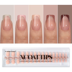 BTArtboxnails XCOATTIPS Frances tip corto cuadrado: extensión rápida y elegante para uso diario