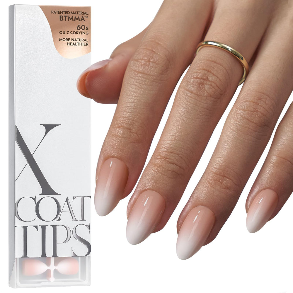 BTArtboxnails XCOATTIPS uñas ombre almendrado corto para acabado de salón