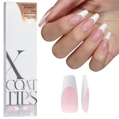 BTArtboxnails XCOATTIPS: ongles coffin rose prêt-à-porter pour un look élégant