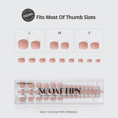 BTArtboxNails XCOATTIPS: seis tallas para dedos gordos, ajuste cómodo sin pellizcos.