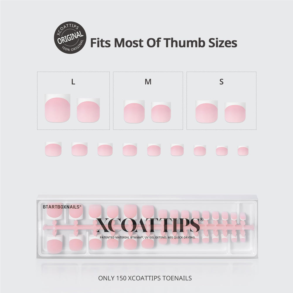 BTArtboxnails XCOATTIPS: seis tallas para ajuste preciso en el dedo gordo
