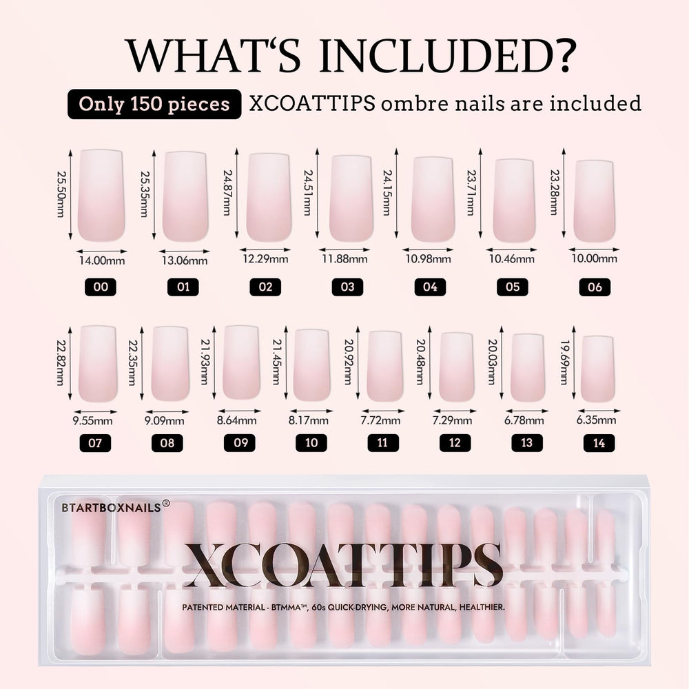 BTArtboxnails XCOATTIPS ultra-fit design mirrors natural nail contours for seamless finish