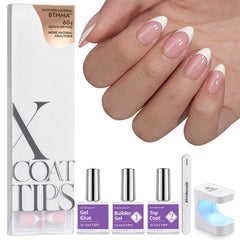 BTArtboxnails XCOATTIPS: uñas almendra cortas para manicura rápida.