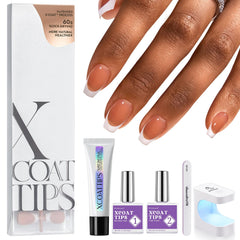 BTArtboxnails XCOATTIPS: uñas francesas en forma ataúd corta para un look clásico