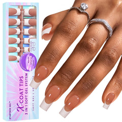 BTArtboxnails XCOATTIPS: uñas francesas largas en marrón