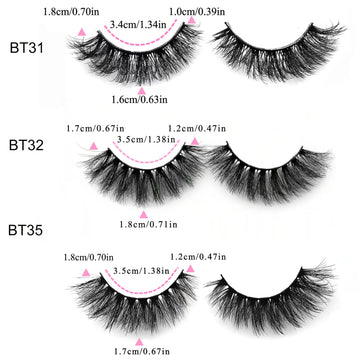 BTLLSSH Pestañas 3D5D, 15-18 mm para alargar la mirada de forma natural
