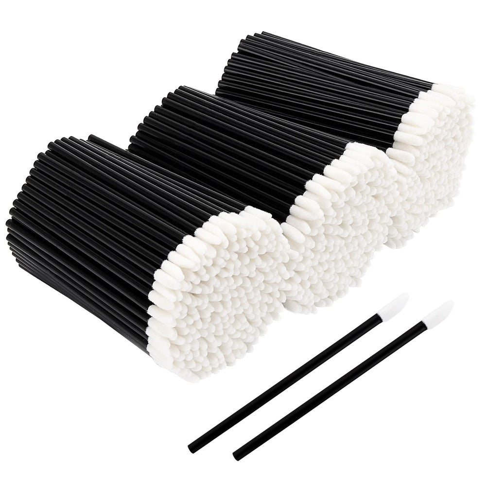 BTYMS aplicadores de labios desechables con mango negro para uso higiénico.