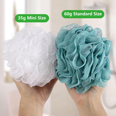 BTYMS esponja ducha malla suave genera espuma rica.