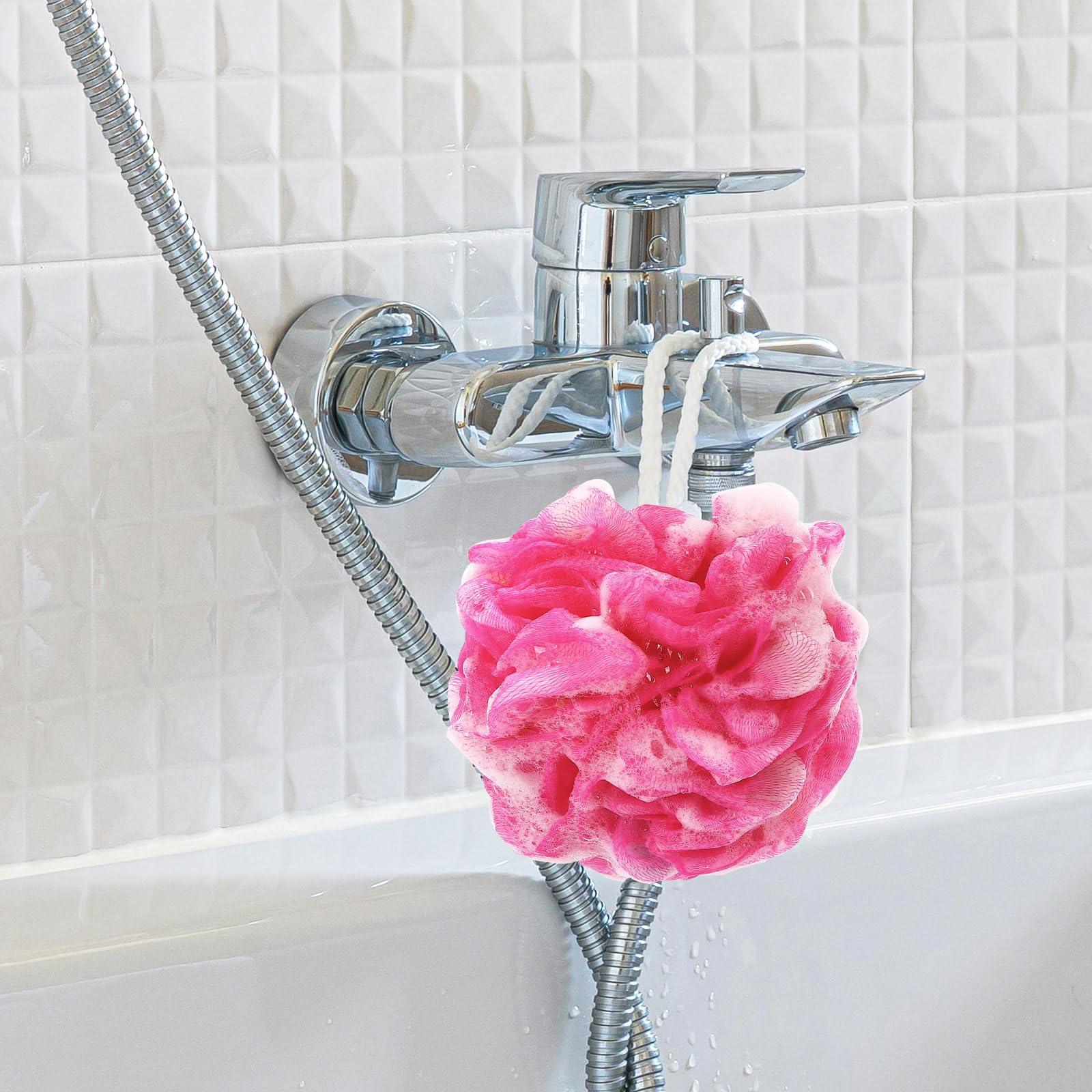 BTYMS esponja de ducha sellada al vacío, recupera forma tras uso.